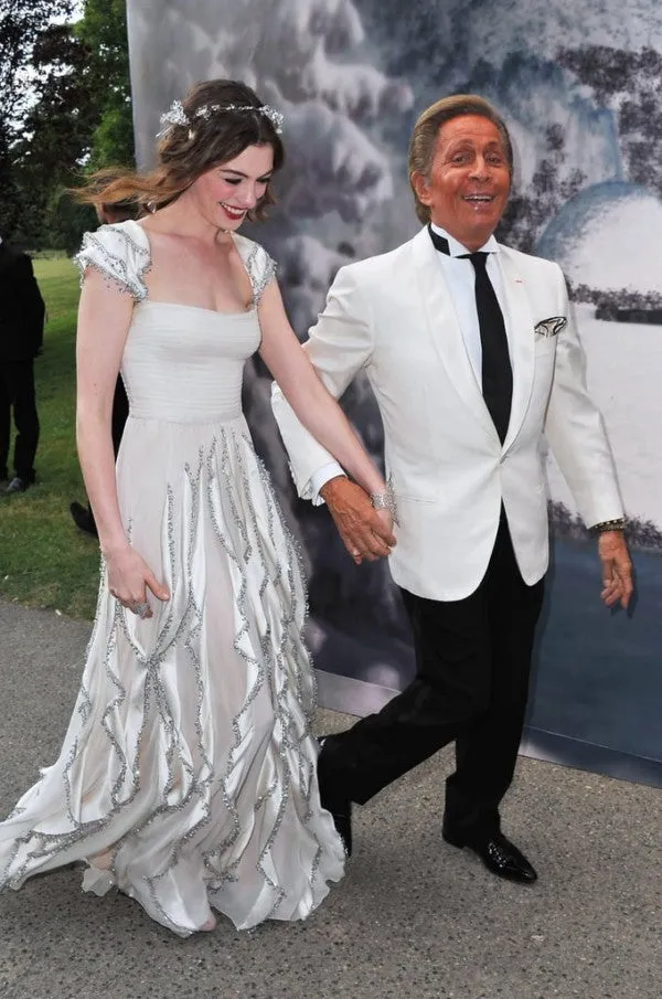 Anne Hathaway Dress White Long Prom Formal Dress White Fairy Tale Love Ball