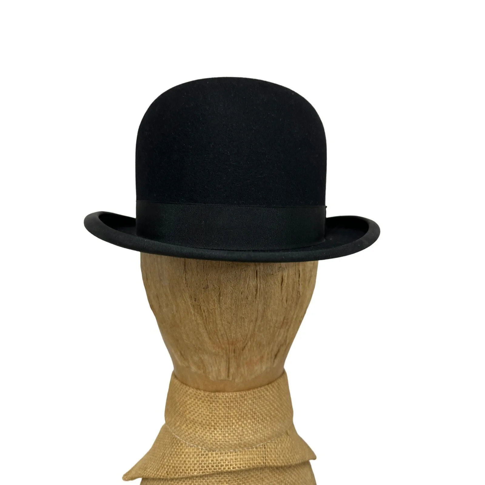 Antique 1920s STETSON Black Felt Bowler Derby Hat MENS 7 1/8 Standard Quality