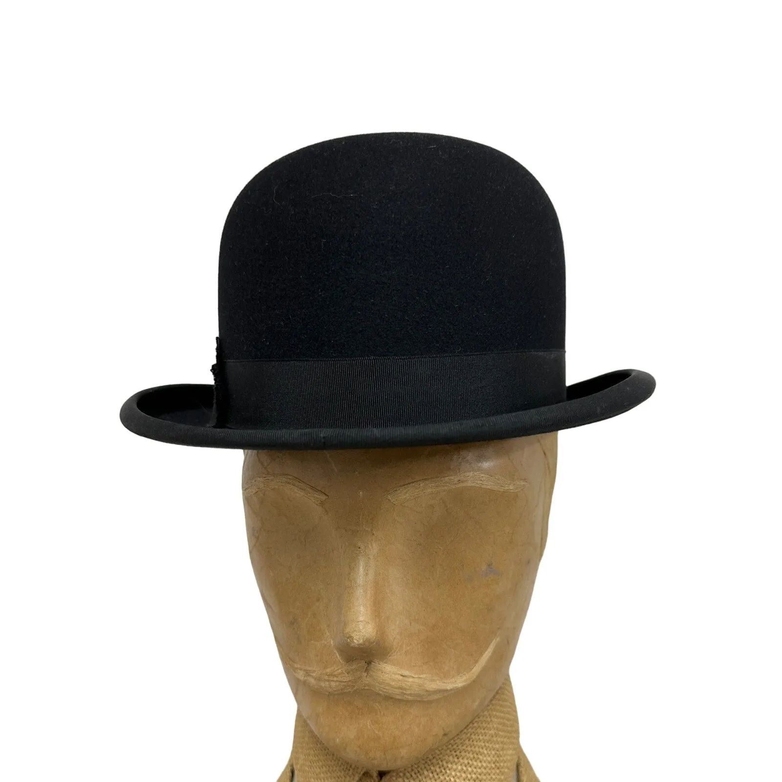 Antique 1920s STETSON Black Felt Bowler Derby Hat MENS 7 1/8 Standard Quality