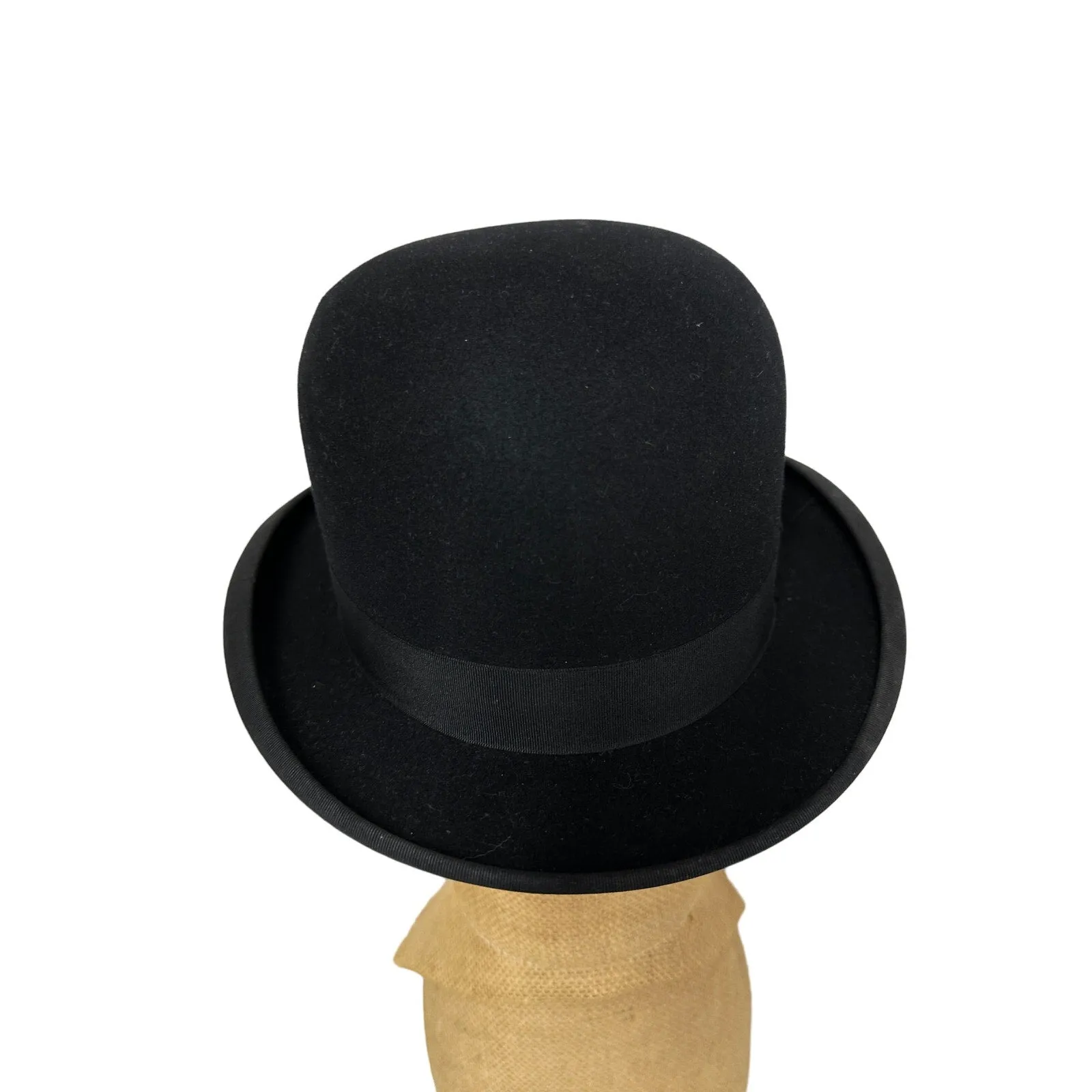Antique 1920s STETSON Black Felt Bowler Derby Hat MENS 7 1/8 Standard Quality