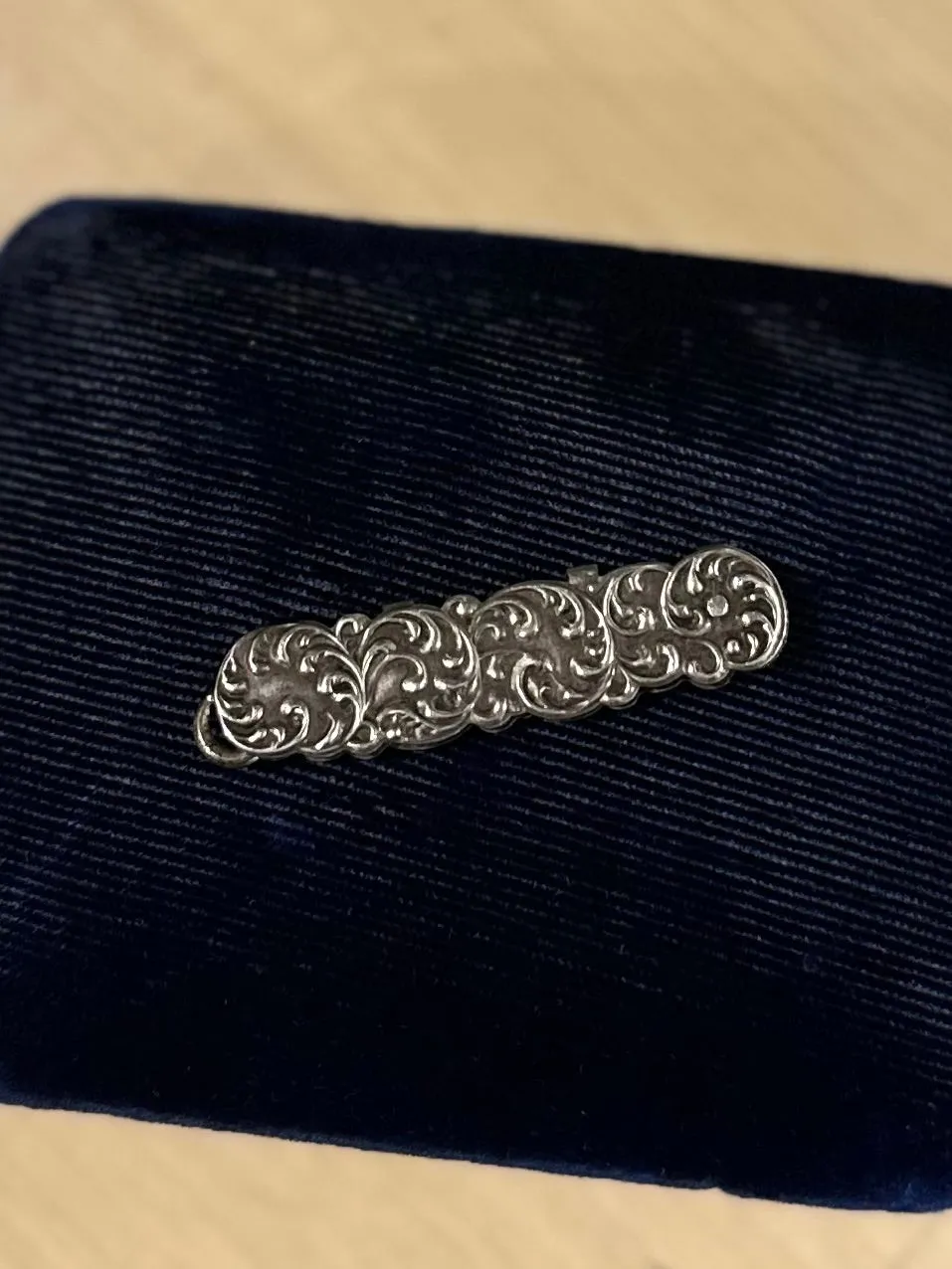 Antique Victorian Art Nouveau P&P Sterling Silver Scroll Design Folding Button Hook Monogrammed Engraved Initials BR