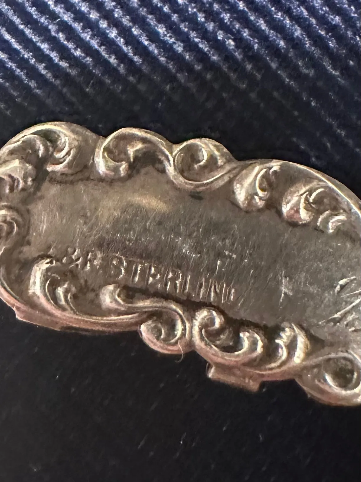 Antique Victorian Art Nouveau P&P Sterling Silver Scroll Design Folding Button Hook Monogrammed Engraved Initials BR