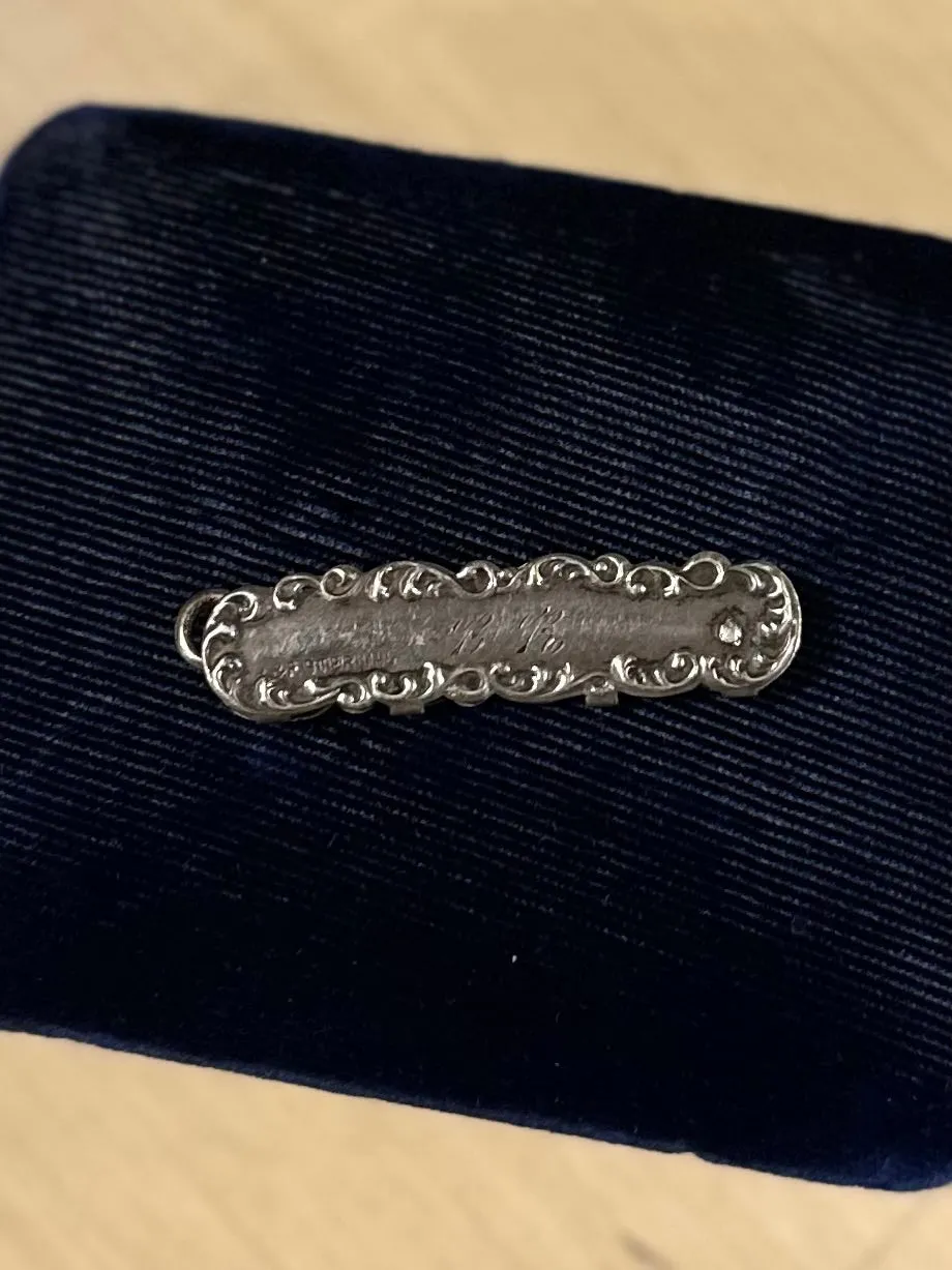 Antique Victorian Art Nouveau P&P Sterling Silver Scroll Design Folding Button Hook Monogrammed Engraved Initials BR