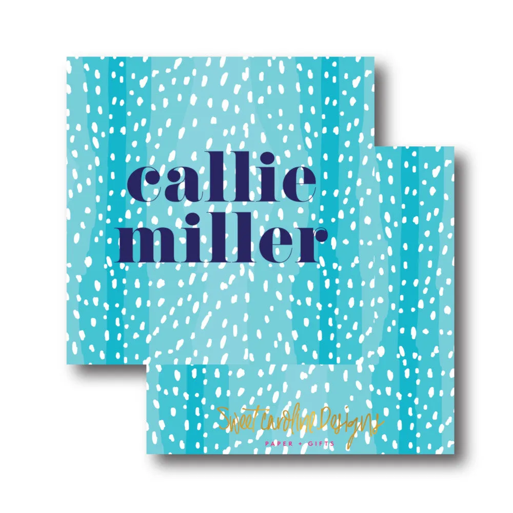 Aqua Spotty Calling Card