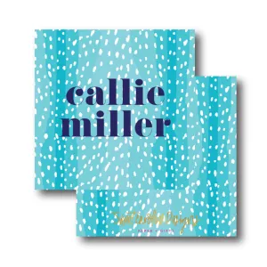 Aqua Spotty Calling Card