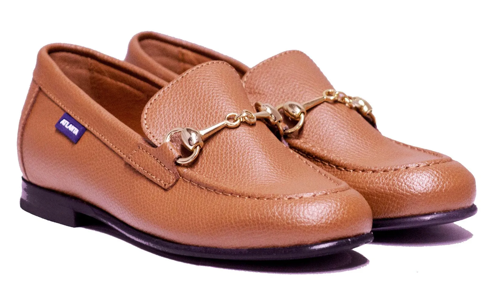 Atlanta Boys 10 Luggage Dress Leather Shoes