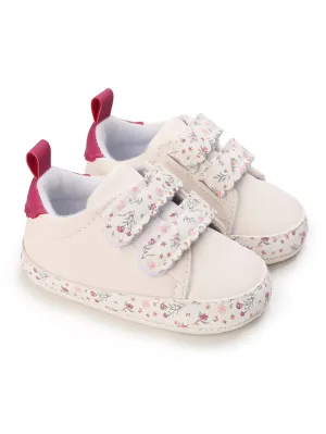Baby Floral Pattern Hook-and-loop Fastener Sneakers- FD