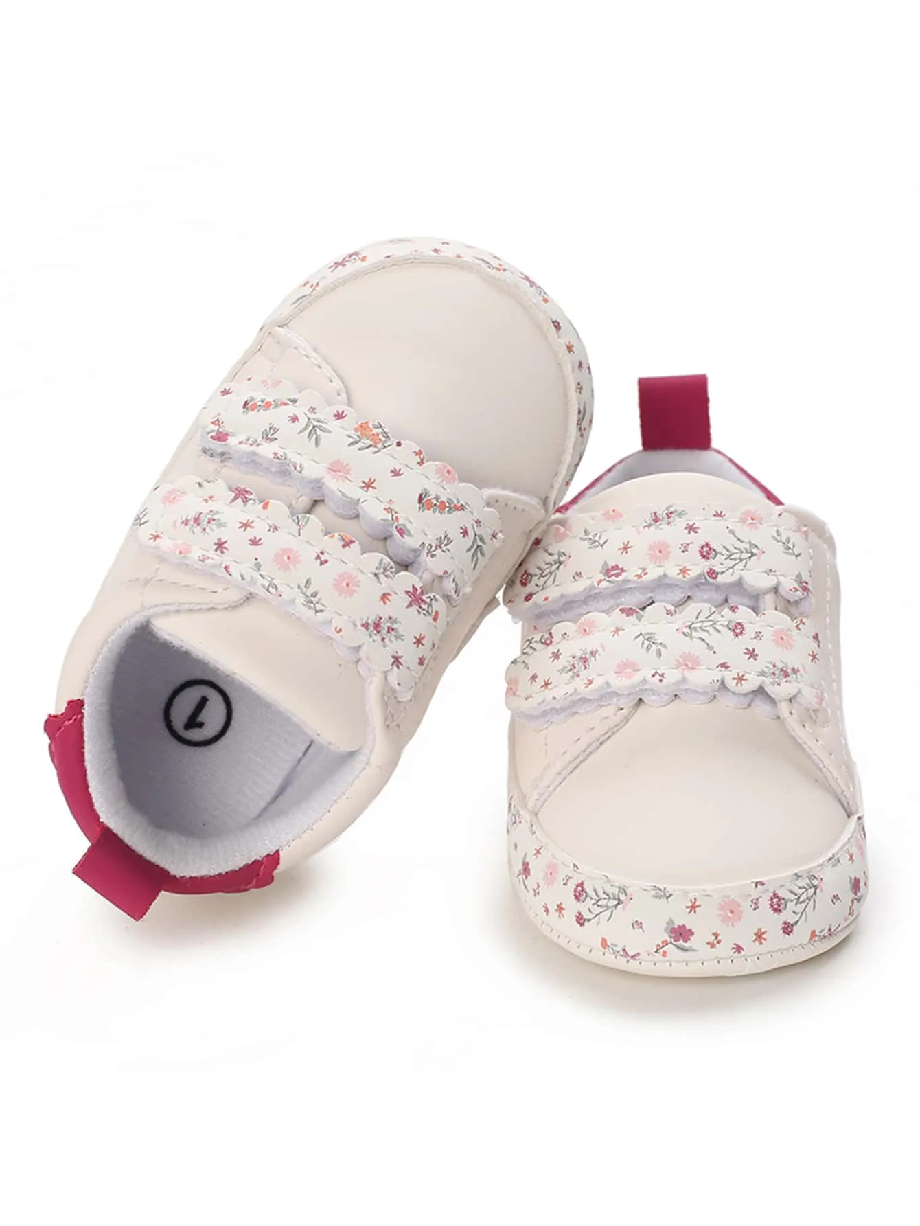 Baby Floral Pattern Hook-and-loop Fastener Sneakers- FD