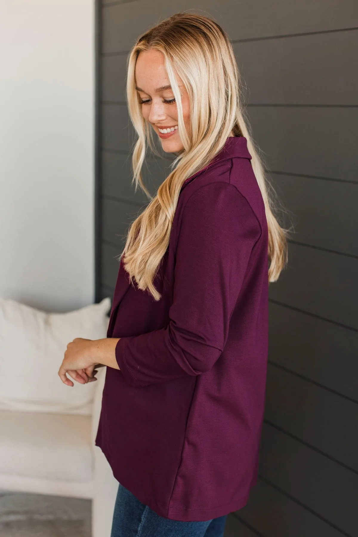 Back In Business Blazer- Wine