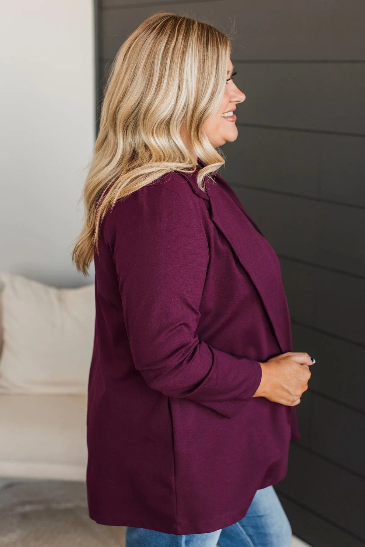 Back In Business Blazer- Wine