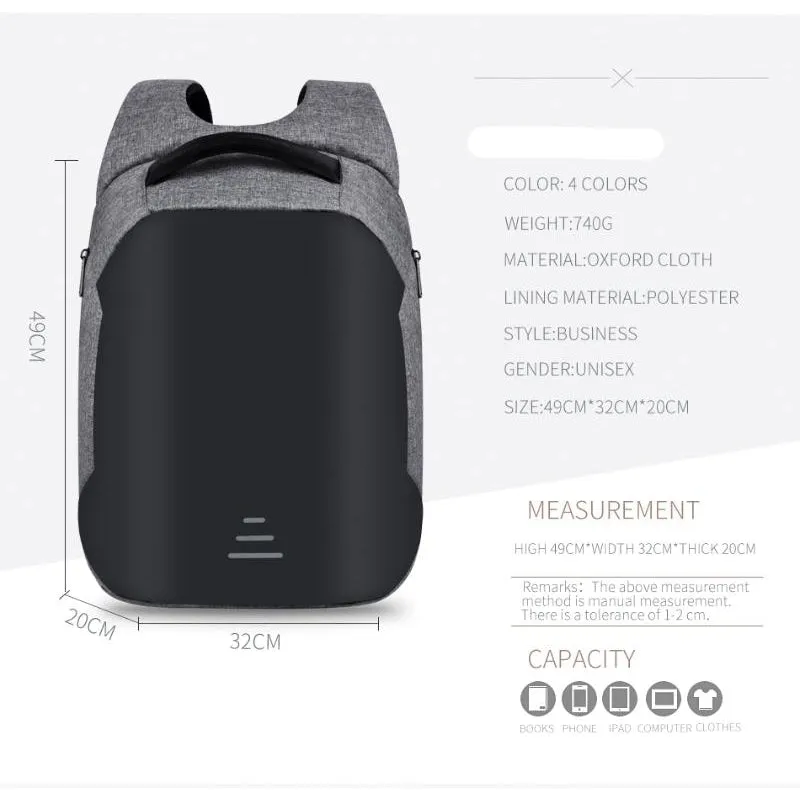 Backpack USB Charging & Waterproof<br> Canvas