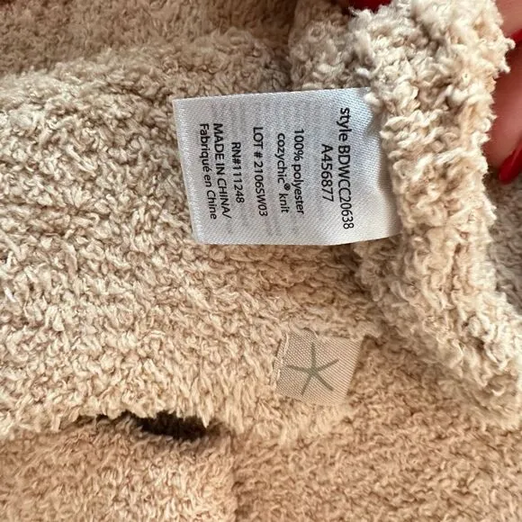 Barefoot dreams Ribbed 1/4 zip pull over sweater Womens 1X Beige Soft Relaxed