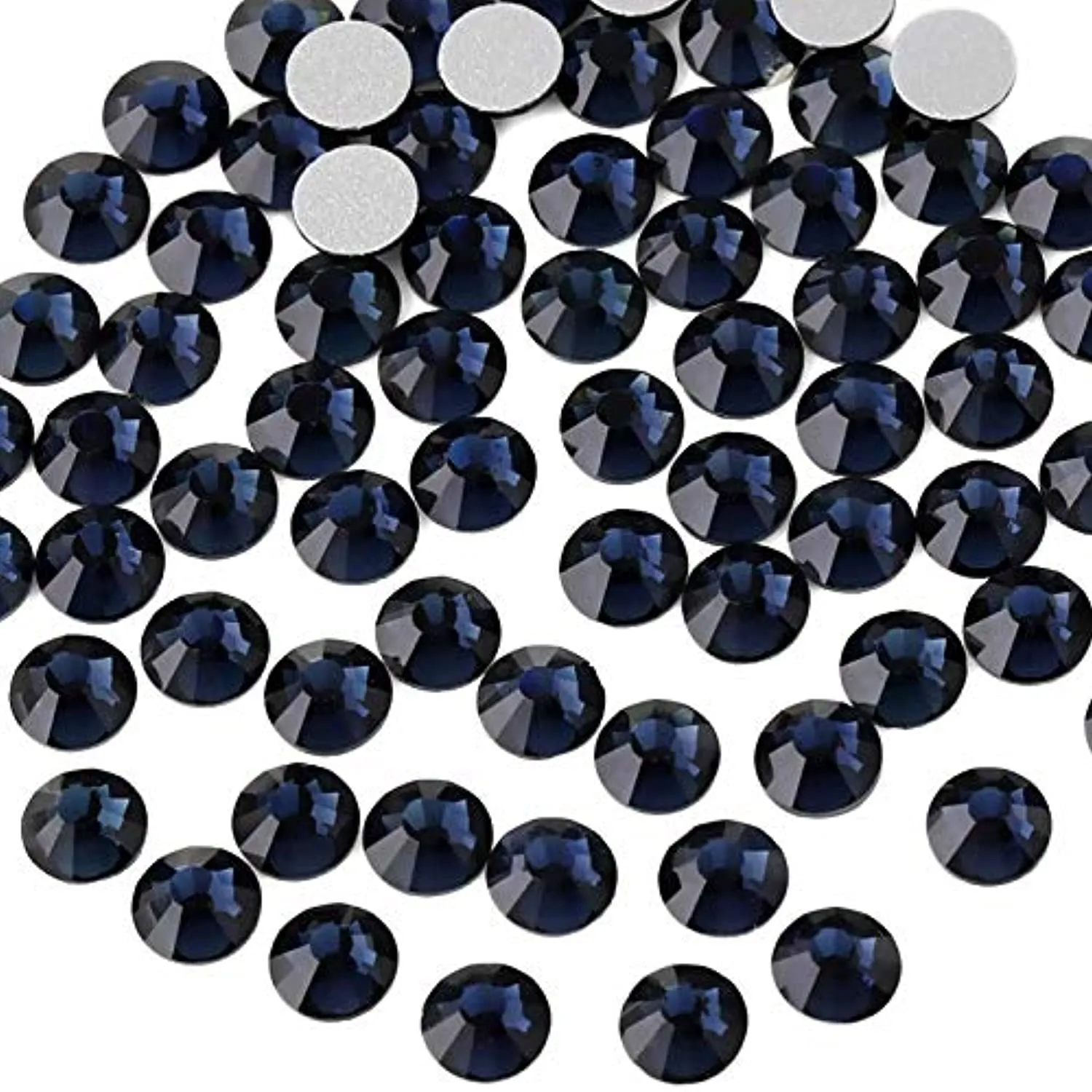 beadsland 1440pcs Flat Back Crystal Rhinestones Round Gems for Nail Art and Craft Glue Fix,Montana(SS3(1.3-1.4mm))