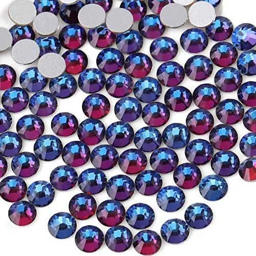 beadsland 1440pcs Flat Back Crystal Rhinestones Round Gems for Nail Art and Craft Glue Fix,Montana(SS3(1.3-1.4mm))
