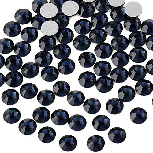 beadsland 1440pcs Flat Back Crystal Rhinestones Round Gems for Nail Art and Craft Glue Fix,Montana(SS3(1.3-1.4mm))