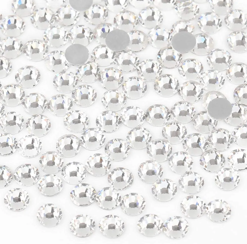 beadsland 1440pcs Flat Back Crystal Rhinestones Round Gems for Nail Art and Craft Glue Fix,Montana(SS3(1.3-1.4mm))