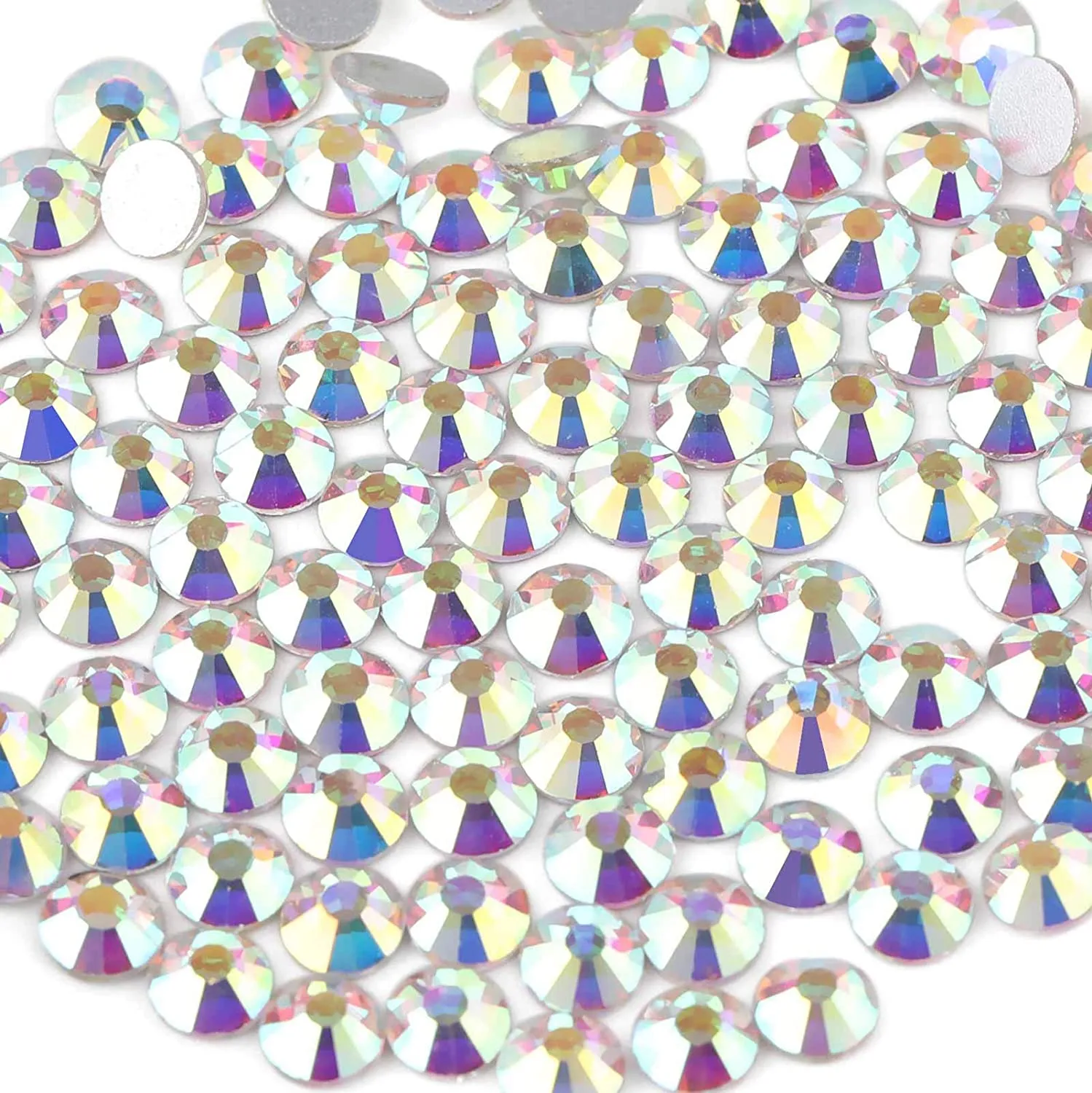 beadsland 1440pcs Flat Back Crystal Rhinestones Round Gems for Nail Art and Craft Glue Fix,Montana(SS3(1.3-1.4mm))