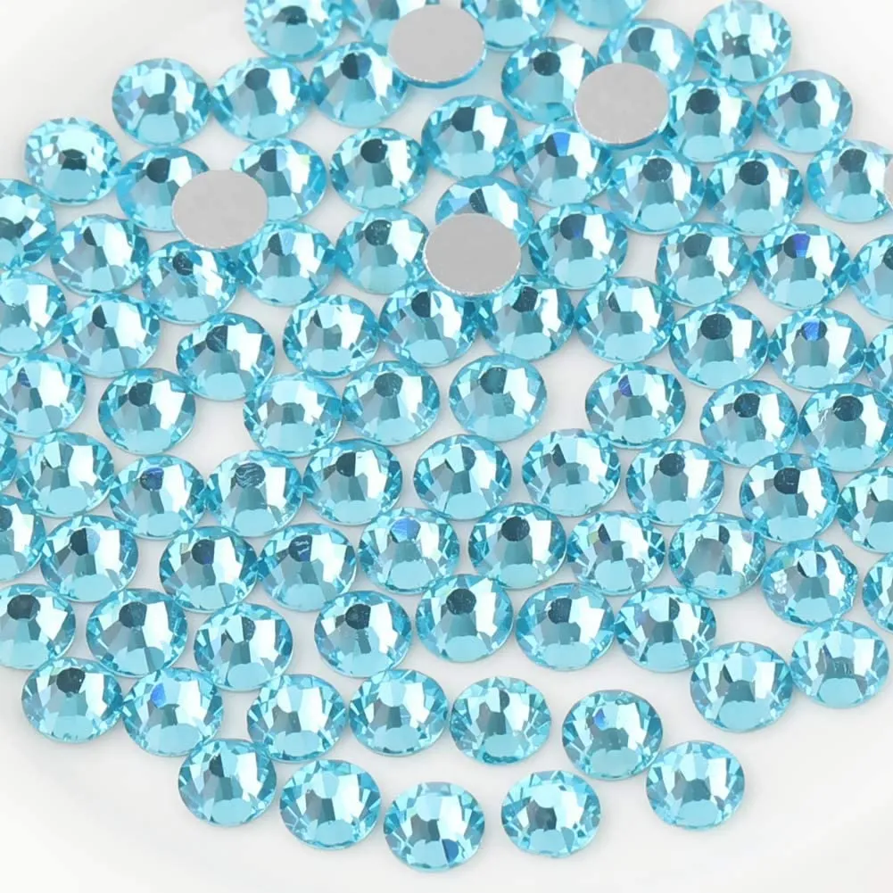 beadsland 1440pcs Flat Back Crystal Rhinestones Round Gems for Nail Art and Craft Glue Fix,Montana(SS3(1.3-1.4mm))