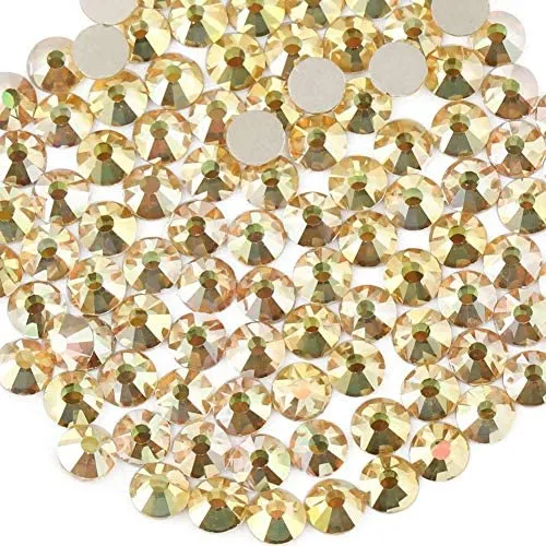 beadsland 1440pcs Flat Back Crystal Rhinestones Round Gems for Nail Art and Craft Glue Fix,Montana(SS3(1.3-1.4mm))
