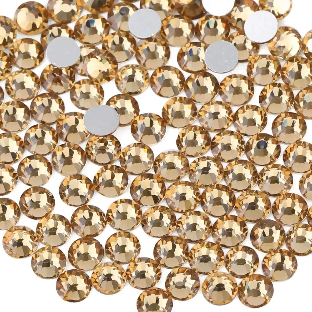 beadsland 1440pcs Flat Back Crystal Rhinestones Round Gems for Nail Art and Craft Glue Fix,Montana(SS3(1.3-1.4mm))