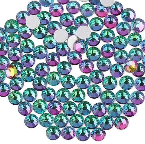 beadsland 1440pcs Flat Back Crystal Rhinestones Round Gems for Nail Art and Craft Glue Fix,Montana(SS3(1.3-1.4mm))