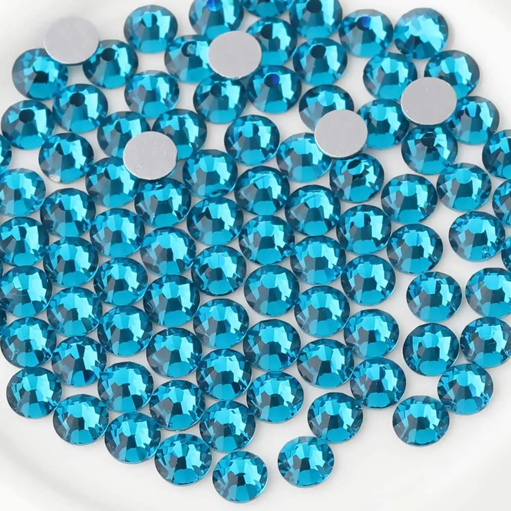 beadsland 1440pcs Flat Back Crystal Rhinestones Round Gems for Nail Art and Craft Glue Fix,Montana(SS3(1.3-1.4mm))