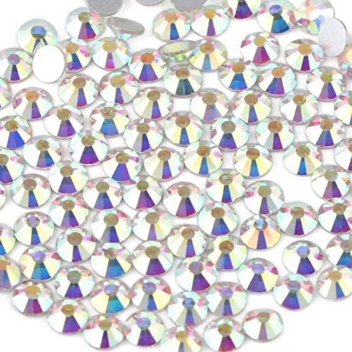 beadsland 1440pcs Flat Back Crystal Rhinestones Round Gems for Nail Art and Craft Glue Fix,Montana(SS3(1.3-1.4mm))