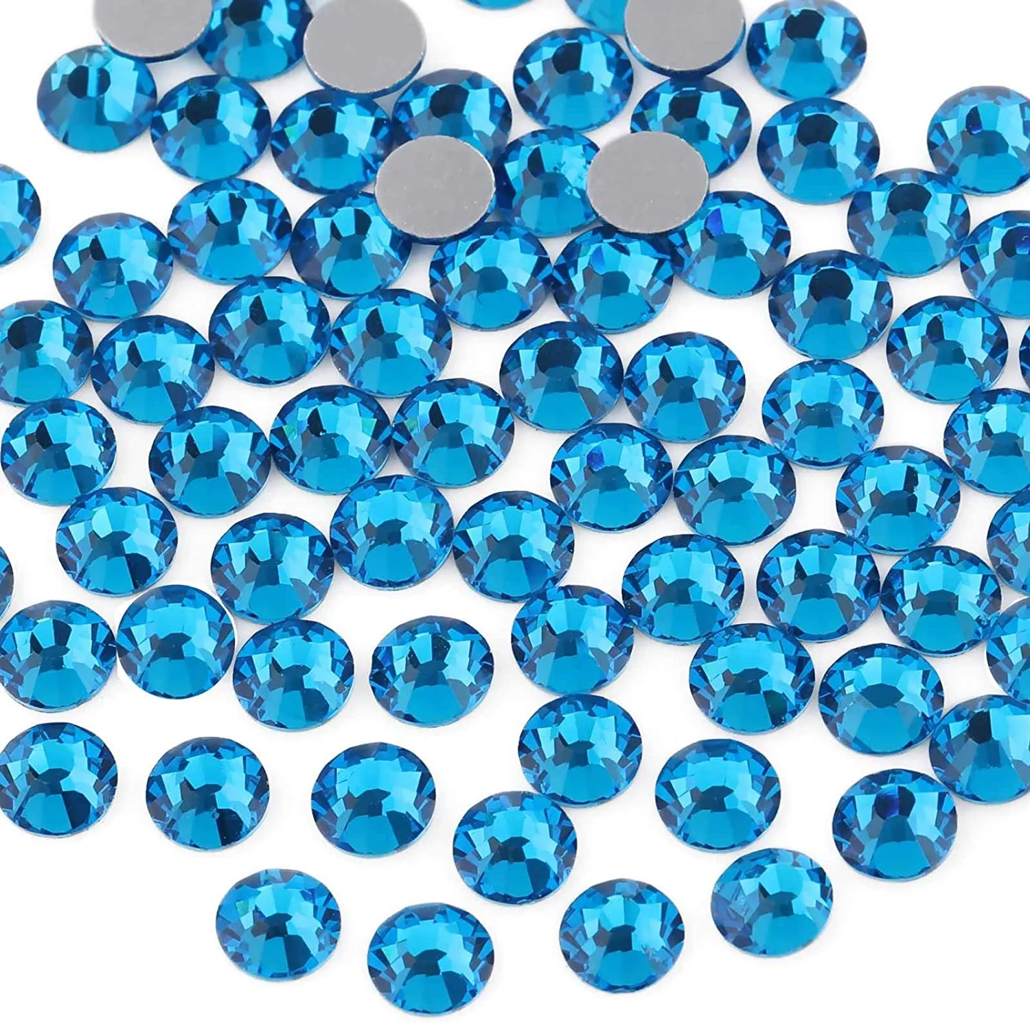 beadsland 1440pcs Flat Back Crystal Rhinestones Round Gems for Nail Art and Craft Glue Fix,Montana(SS3(1.3-1.4mm))
