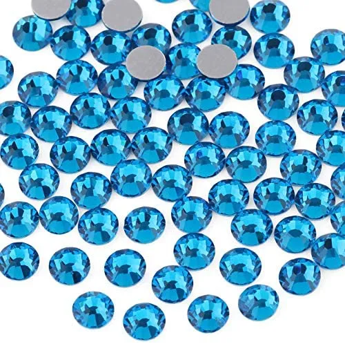 beadsland 1440pcs Flat Back Crystal Rhinestones Round Gems for Nail Art and Craft Glue Fix,Montana(SS3(1.3-1.4mm))