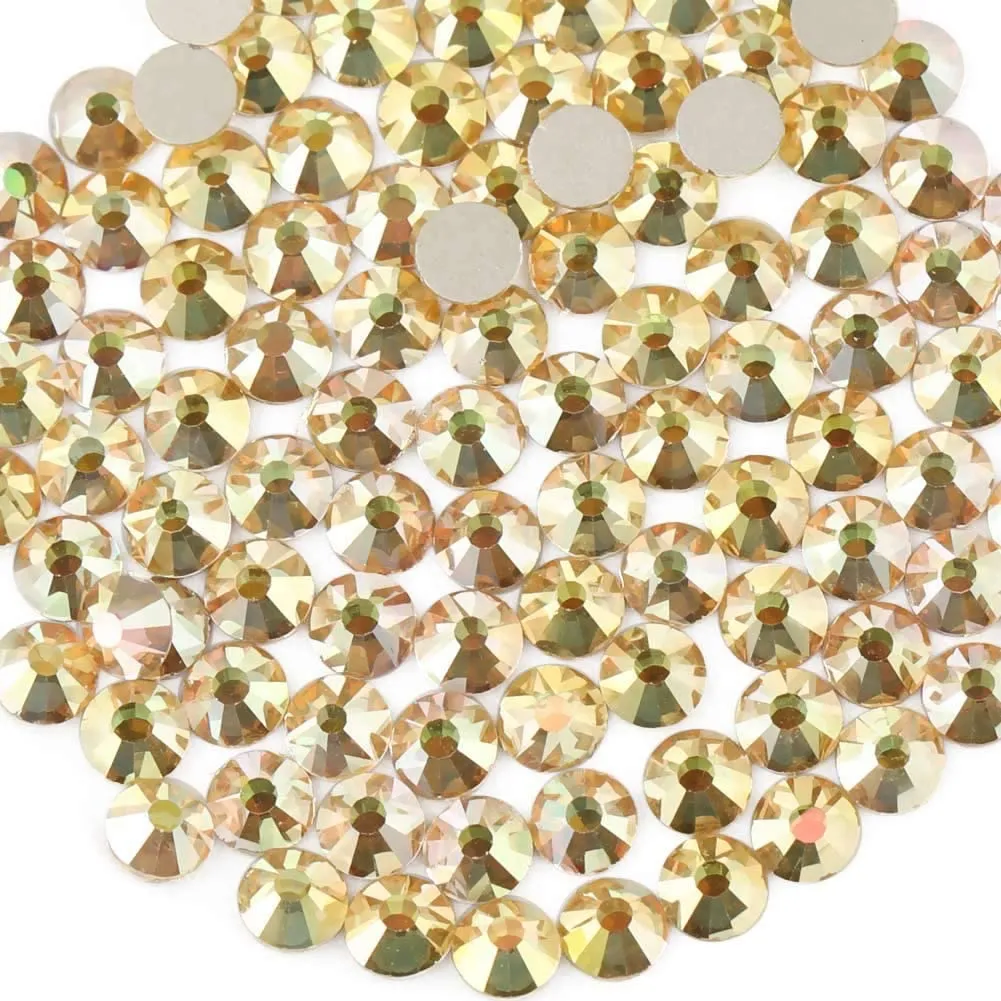 beadsland 1440pcs Flat Back Crystal Rhinestones Round Gems for Nail Art and Craft Glue Fix,Montana(SS3(1.3-1.4mm))