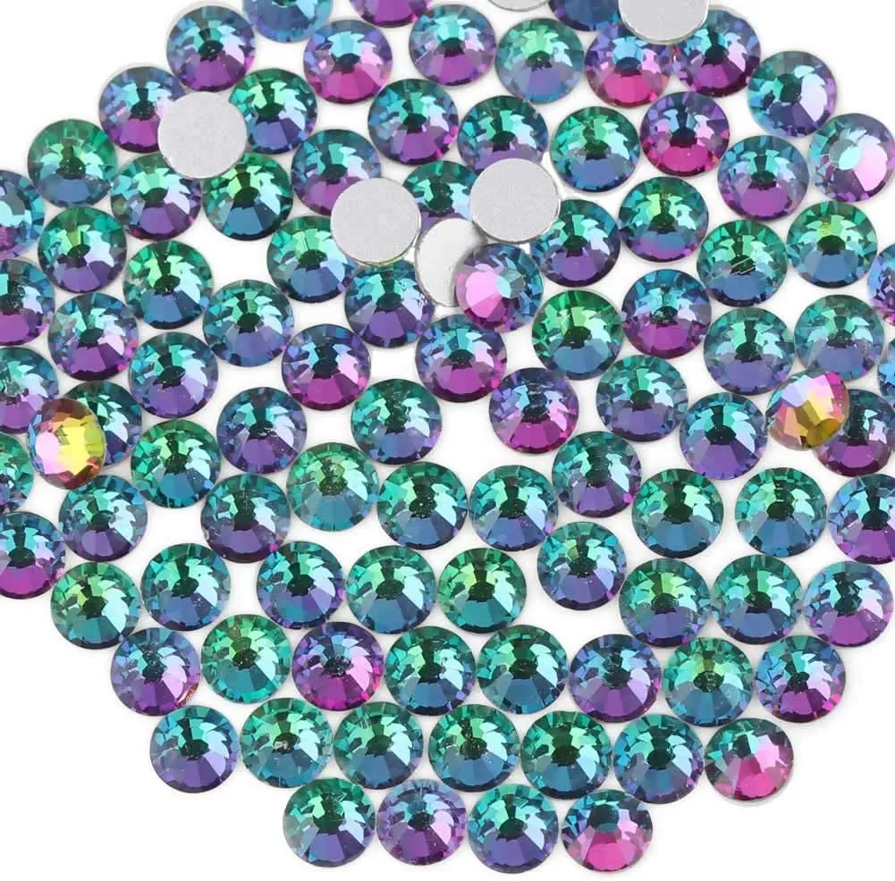 beadsland 1440pcs Flat Back Crystal Rhinestones Round Gems for Nail Art and Craft Glue Fix,Montana(SS3(1.3-1.4mm))