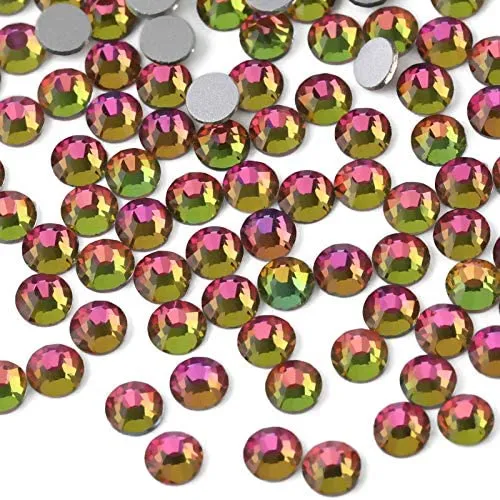 beadsland 1440pcs Flat Back Crystal Rhinestones Round Gems for Nail Art and Craft Glue Fix,Montana(SS3(1.3-1.4mm))