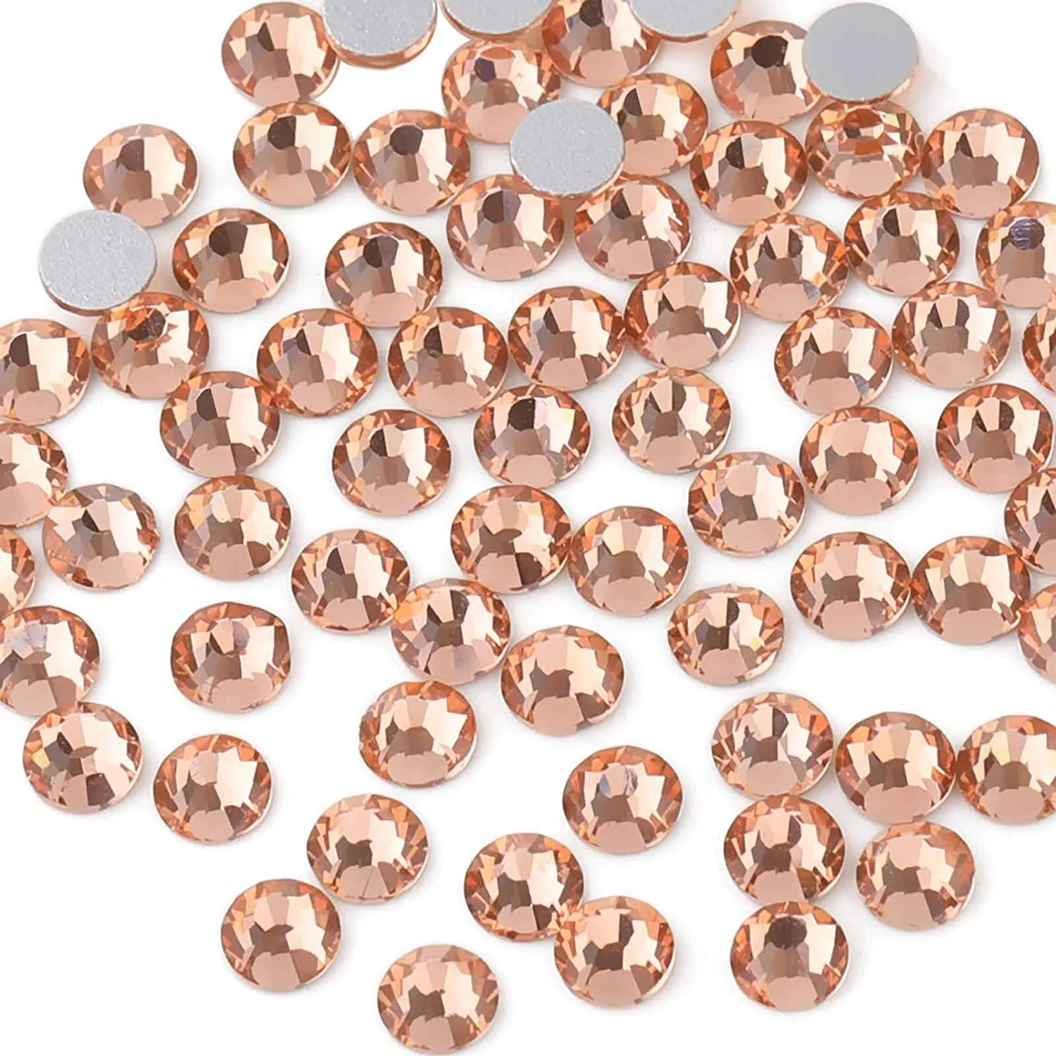 beadsland 1440pcs Flat Back Crystal Rhinestones Round Gems for Nail Art and Craft Glue Fix,Montana(SS3(1.3-1.4mm))