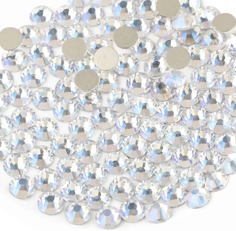 beadsland 1440pcs Flat Back Crystal Rhinestones Round Gems for Nail Art and Craft Glue Fix,Montana(SS3(1.3-1.4mm))
