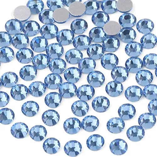 beadsland 1440pcs Flat Back Crystal Rhinestones Round Gems for Nail Art and Craft Glue Fix,Montana(SS3(1.3-1.4mm))