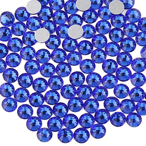 beadsland 1440pcs Flat Back Crystal Rhinestones Round Gems for Nail Art and Craft Glue Fix,Montana(SS3(1.3-1.4mm))