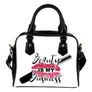 Beauty Is My Business Handbag Purse White Makeup