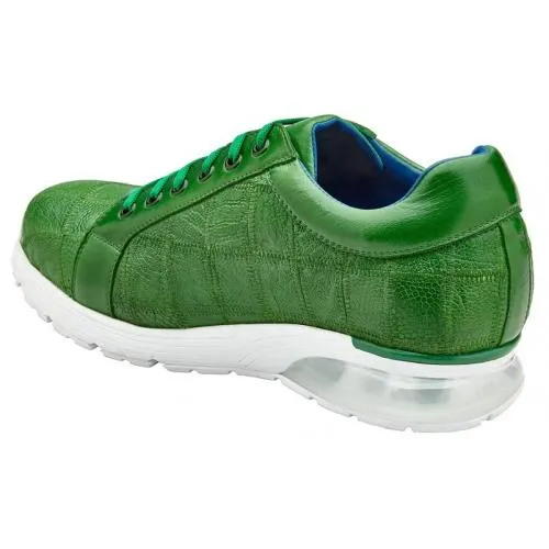 Belvedere Magnus Emerald Green Genuine Ostrich Leg Casual Sneakers