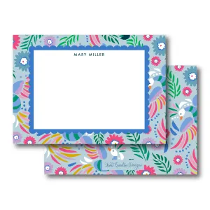 Birds of Paradise Blue Stationery