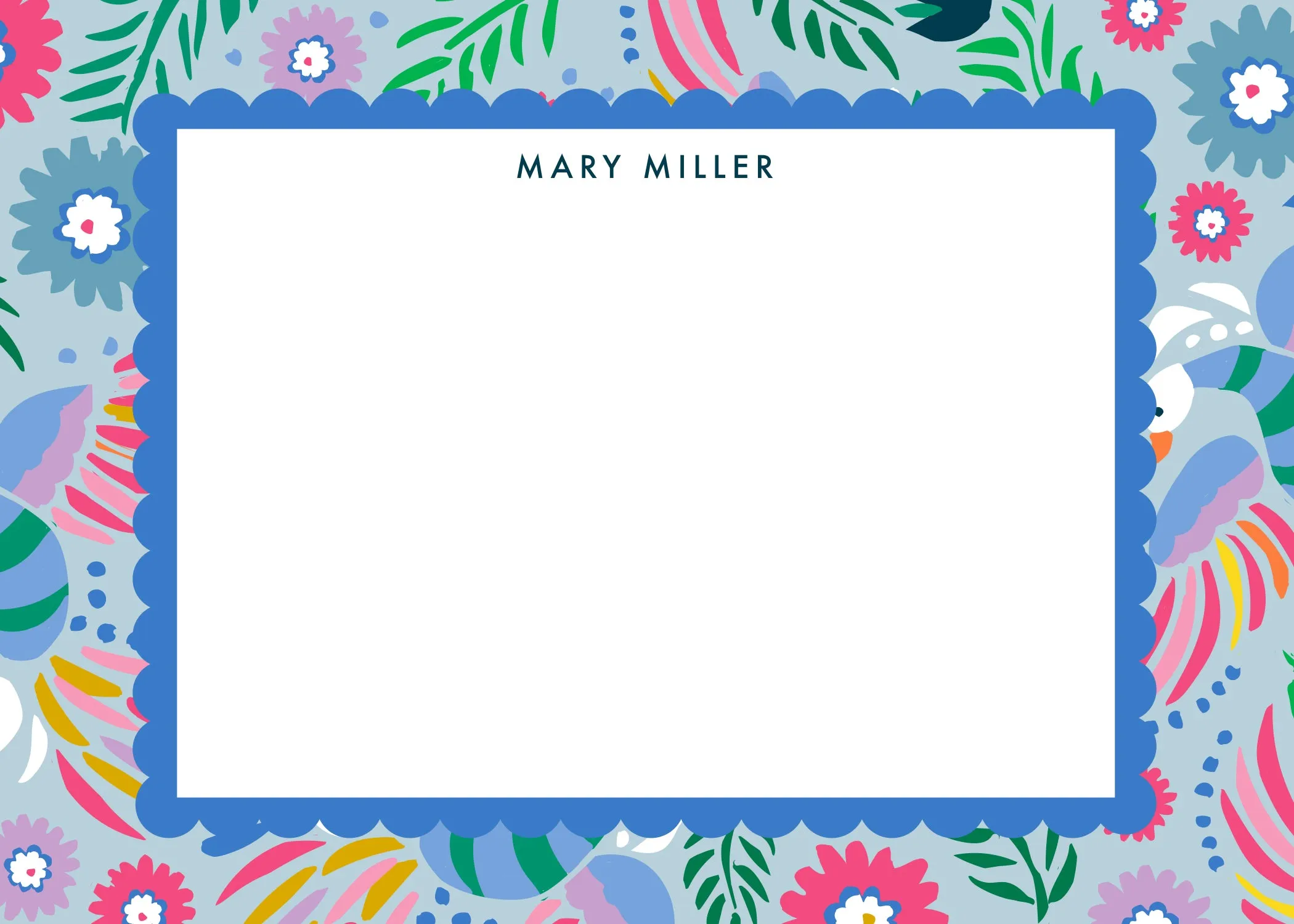 Birds of Paradise Blue Stationery