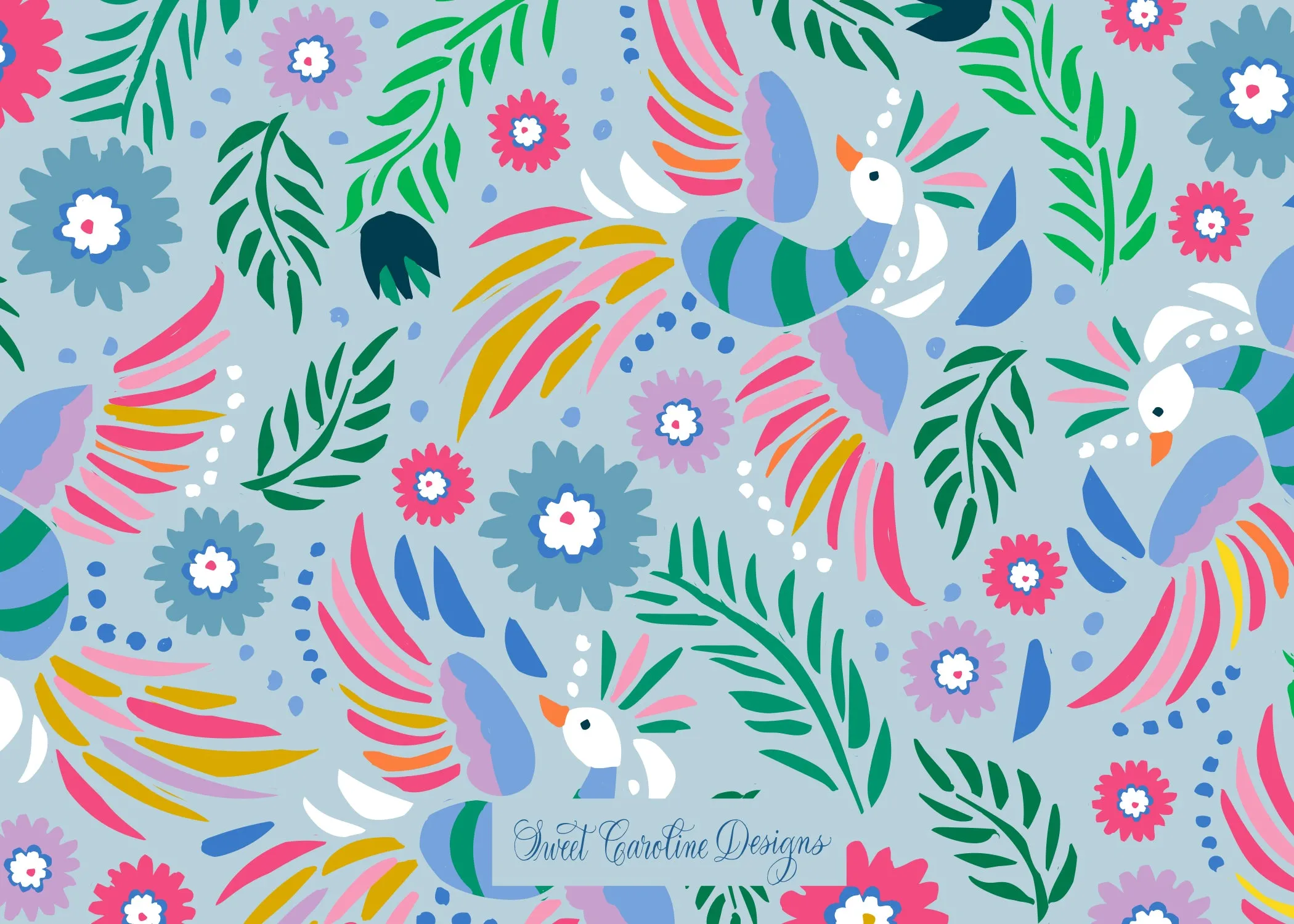 Birds of Paradise Blue Stationery