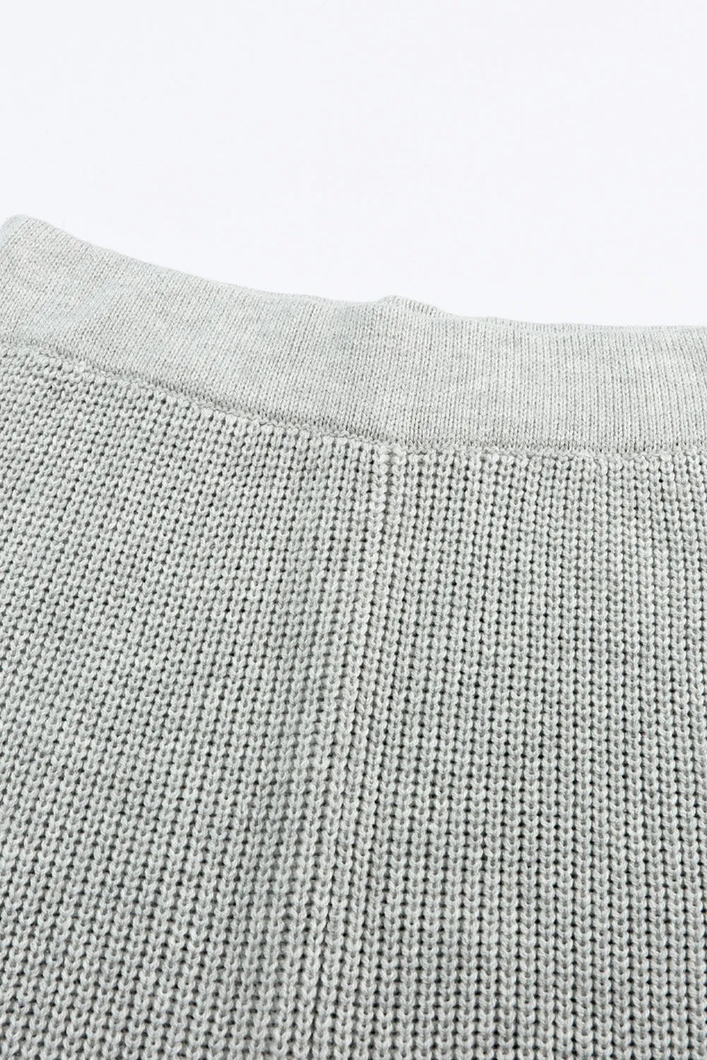 Black Knitted V Neck Sweater and Casual Pants Set