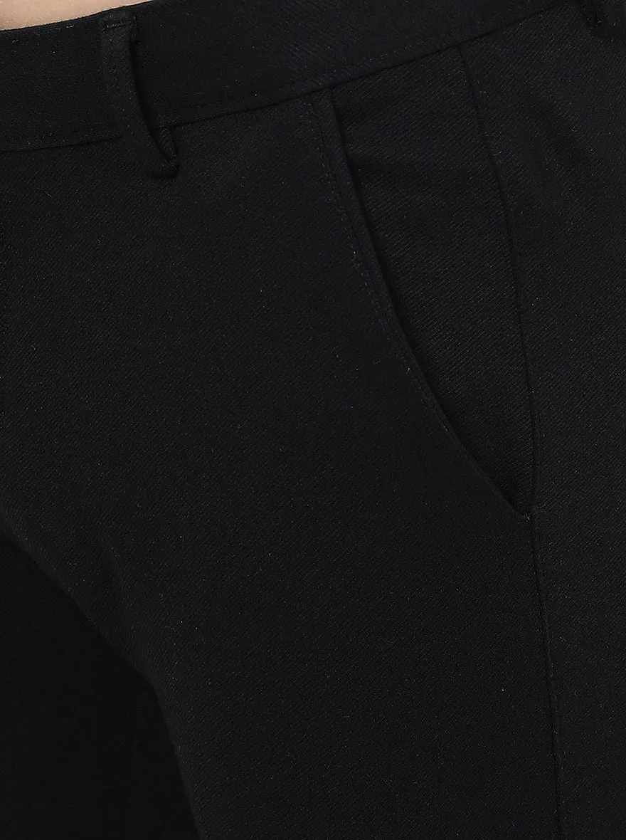 Black Solid Slim Fit Club Wear Trouser | JB Studio