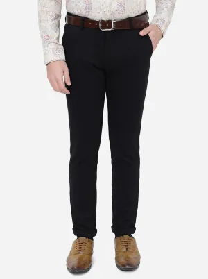 Black Solid Slim Fit Club Wear Trouser | JB Studio