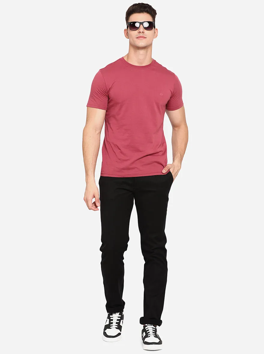 Black Solid Super Slim Fit Casual Trouser | Greenfibre