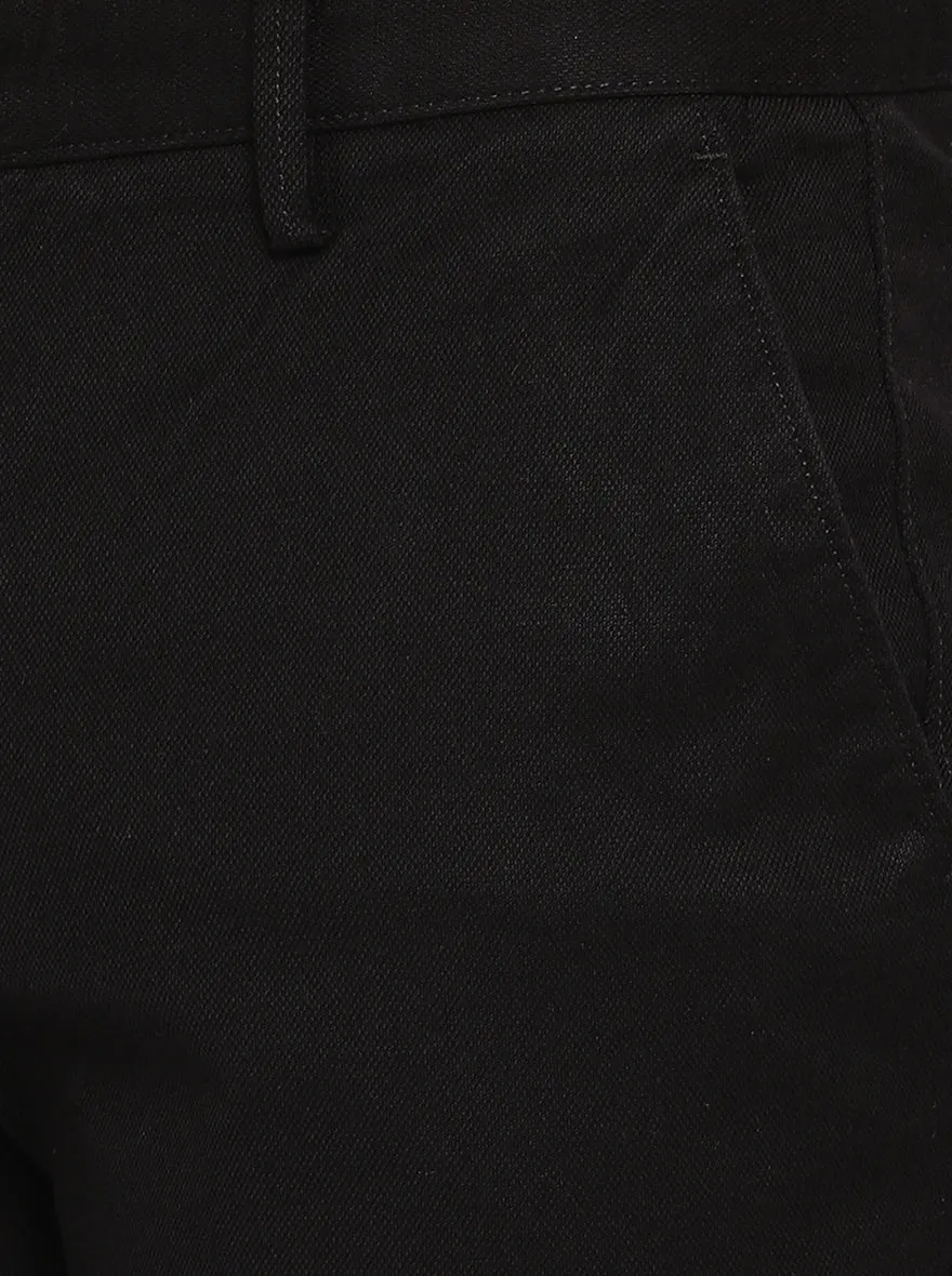 Black Solid Super Slim Fit Casual Trouser | Greenfibre