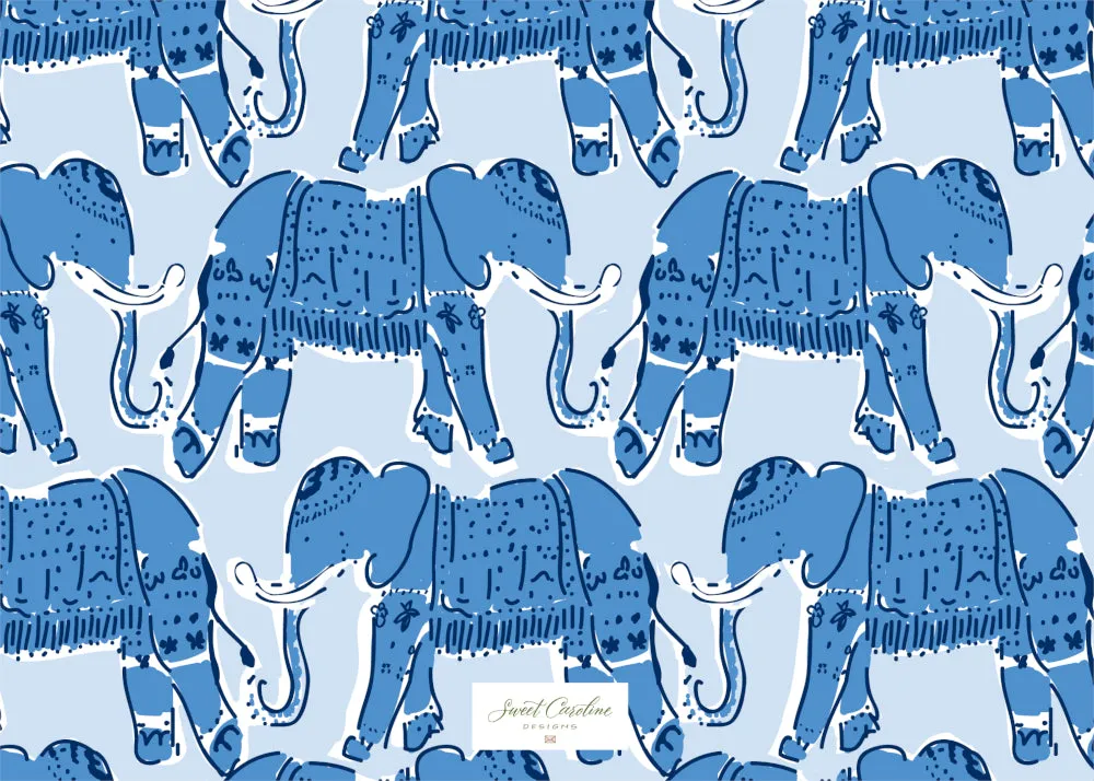 Blue Elephant Fill in the Blank Stationery