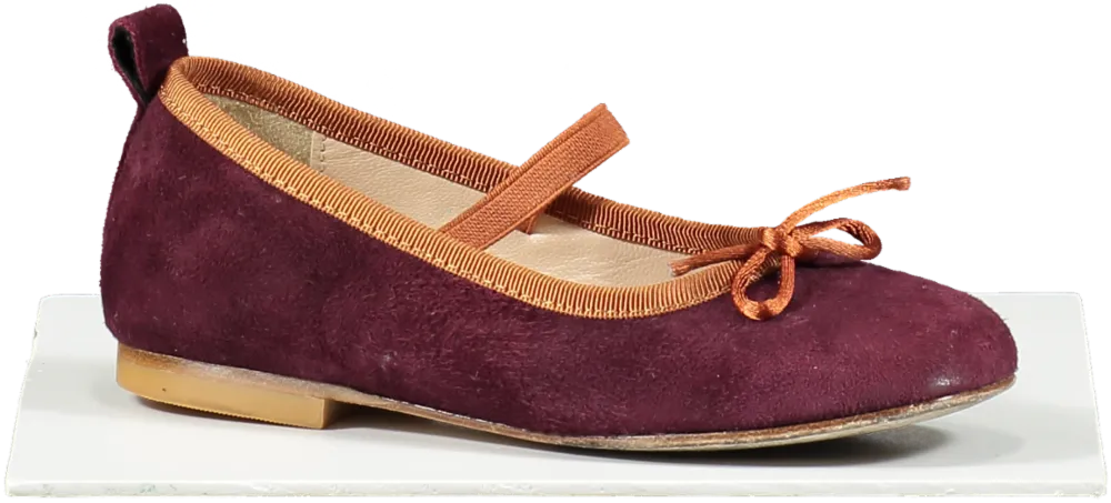 Bonpoint Purple Ballerinas With Elastic Strap UK 9.5 EU 27 👼