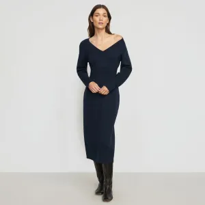 Bora Off-Shoulder V-Neck Sweater Dress
