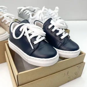 Borboleta Boys Santiago Navy Leather Shoes 2